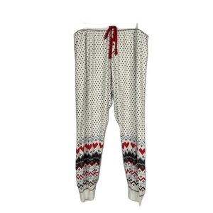 P J Salvage Pajama Joggers Women Size 3X Soft Pant Holiday Fair Isle Comfy Cozy